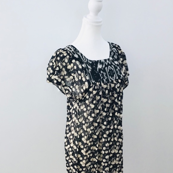 TREE CHILD size 8 short sleeved chiffon shift dress in black, white and cream - Picture 6 of 8